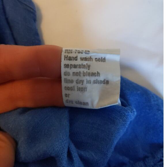 Elena Baldi 100% Linen Blue Swim Cover Up Beach Dress Size S Made in Italy - Picture 5 of 9